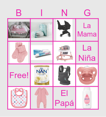 Baby Shower Bingo Card