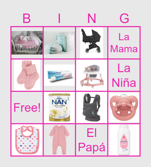 Baby Shower Bingo Card