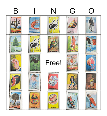 Dia de los Muertos Loteria Bingo Card