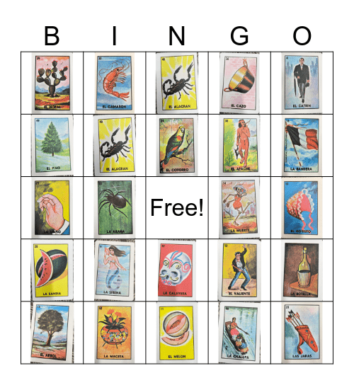 Dia de los Muertos Loteria Bingo Card