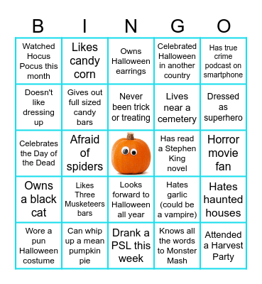 Halloween Team Building Bingo Card