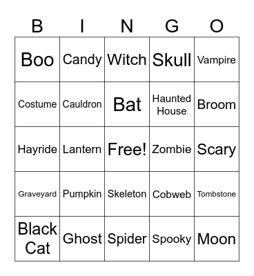 Spooky Season Bingo Card