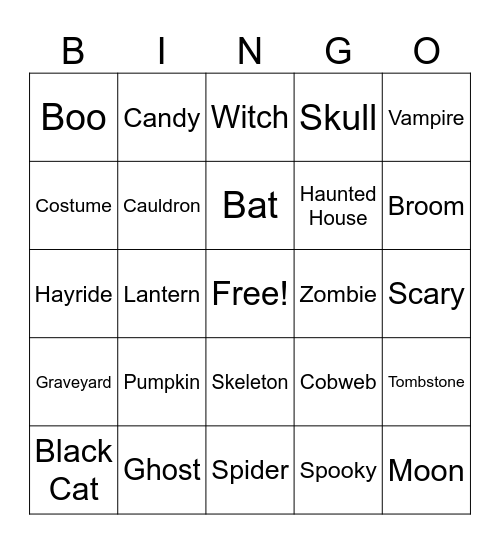 Spooky Season Bingo Card