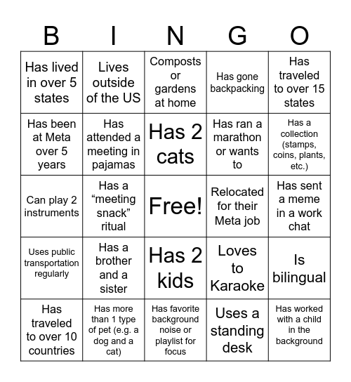 NZS Team Bingo! Bingo Card