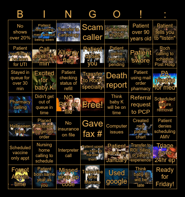 Bingo 10/30/2025 Bingo Card