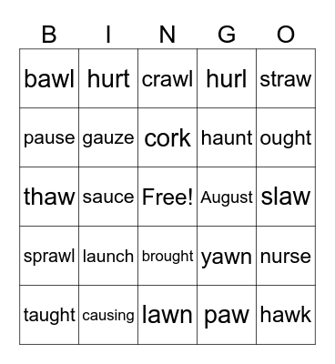 Lesson 93+ Bingo Card