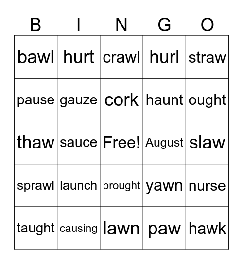 Lesson 93+ Bingo Card