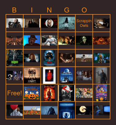 Halloween Movie Bingo Card