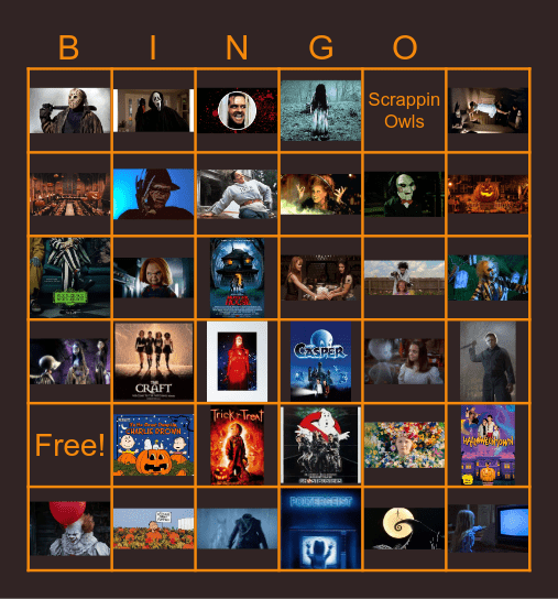Halloween Movie Bingo Card