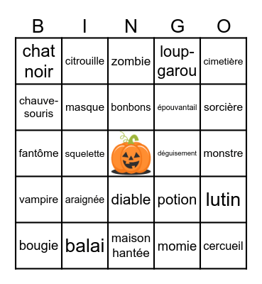Halloween Bingo Card