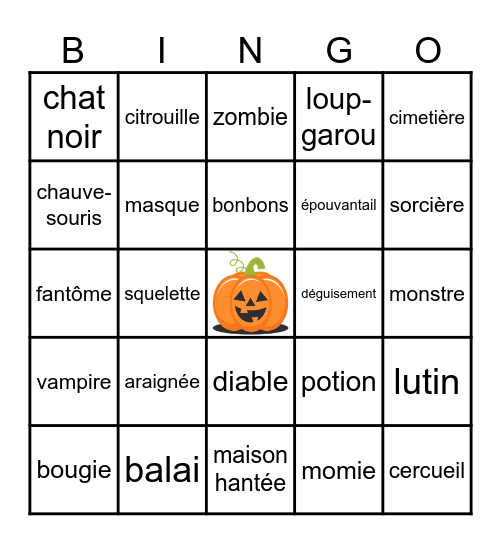 Halloween Bingo Card