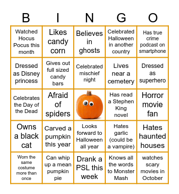Halloween Team Building Bingo Card