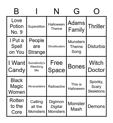 Halloween Bingo Card