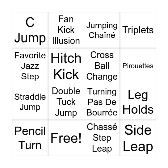 Intermediate Contemporary Jazz Bingo Card