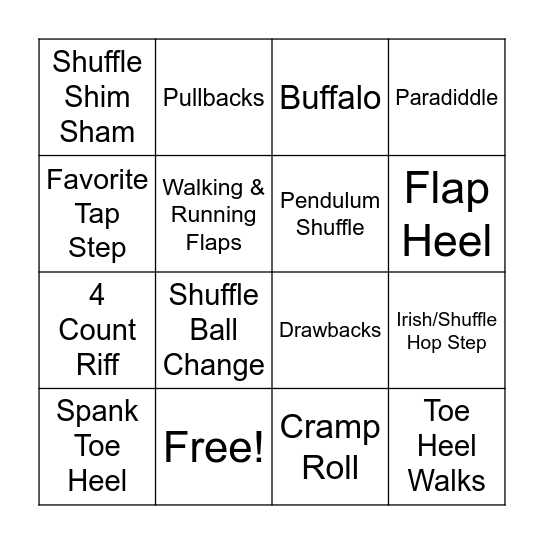 Tap Bingo Card