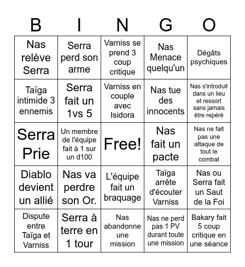 Bingo Card