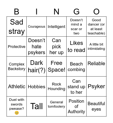 Are you Ana’s Type? Bingo Card