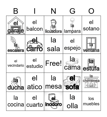 La casa Bingo Card