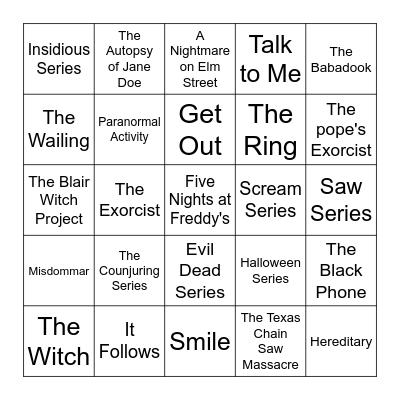 SPOOKY BINGO Card