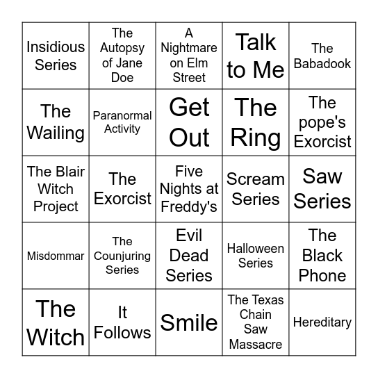 SPOOKY BINGO Card