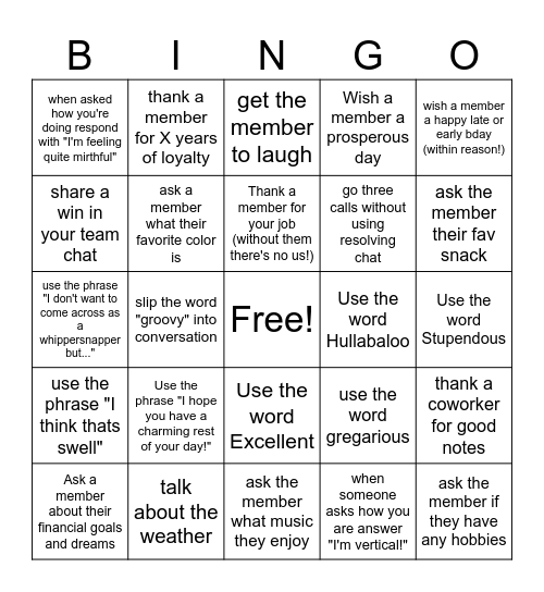 Spice up your day Bingo Card