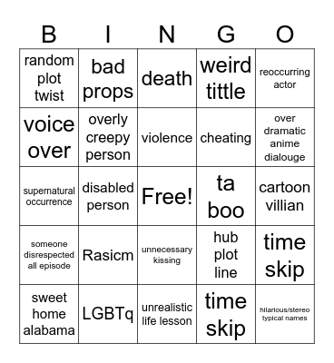 tt Bingo Card