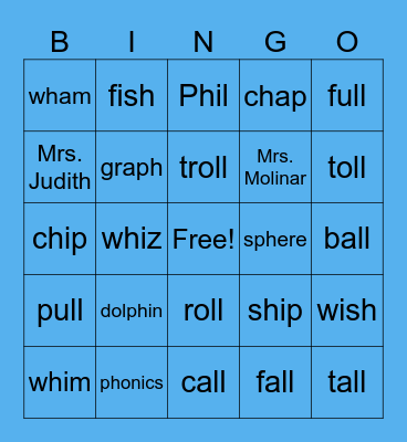 UFLI 50 PH WH Bingo Card