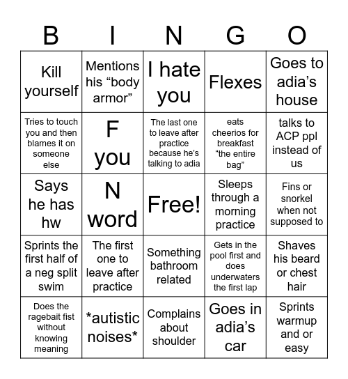 Lingo Bingo Card