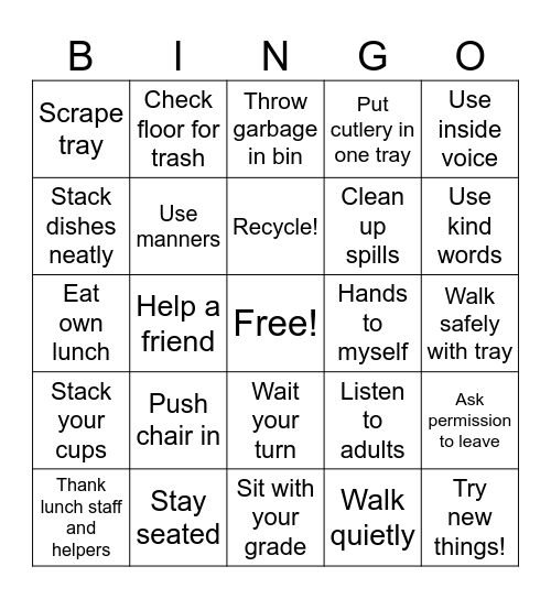 Lunchtime Legends Bingo Card