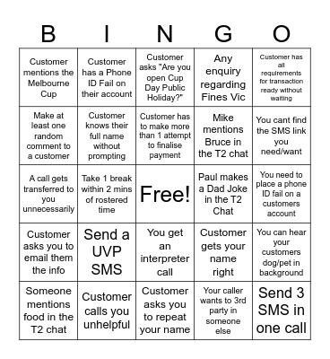 Monday Merriment Bingo Card