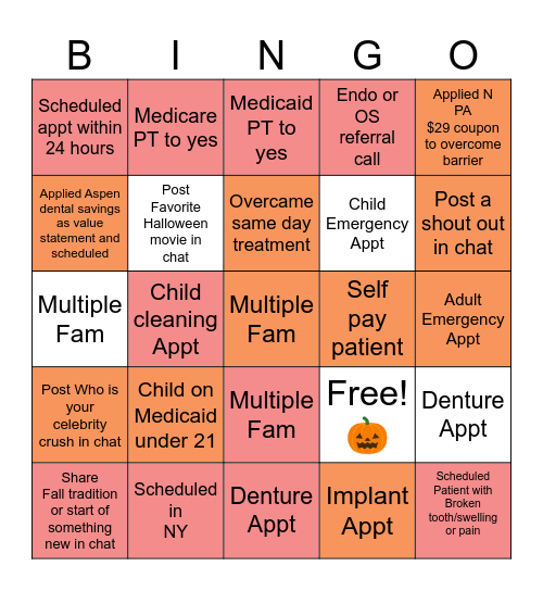🦇🎃 Bingo🎃 🦇 Bingo Card