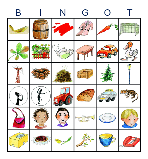 Bingo zum Laut T t Bingo Card