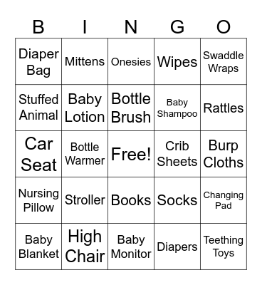 Courtney’s Baby in Bloom Bingo Card