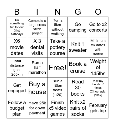2026 Bingo Card