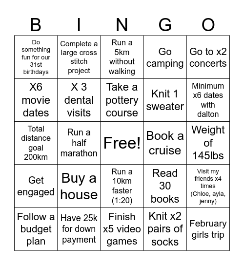 2026 Bingo Card