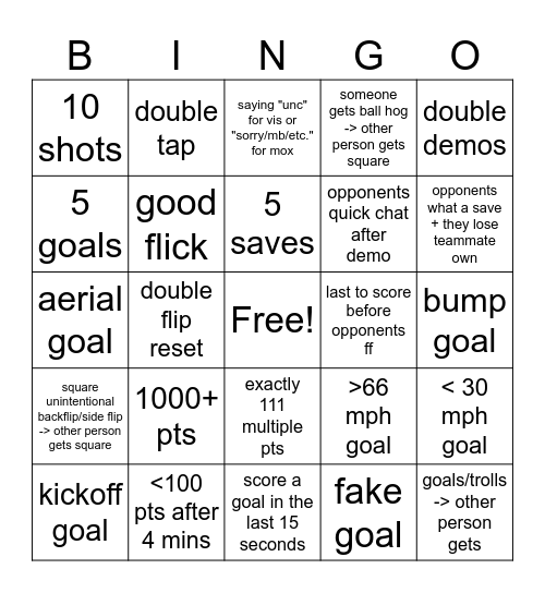 RL BINGO! Bingo Card