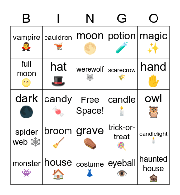 Halloween Bingo Card