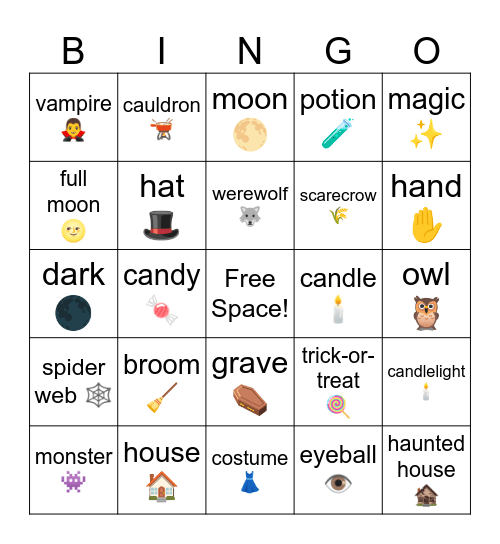 Halloween Bingo Card