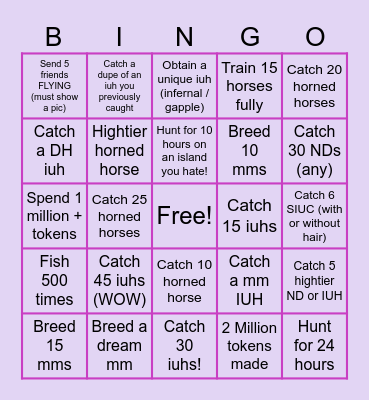 Wild Horse Island Bingo Card