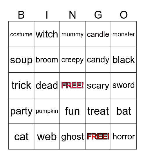 HAPPY HALLOWEEN Bingo Card