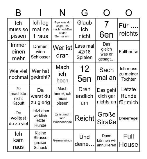 in memoriam Simpel Bingo Card