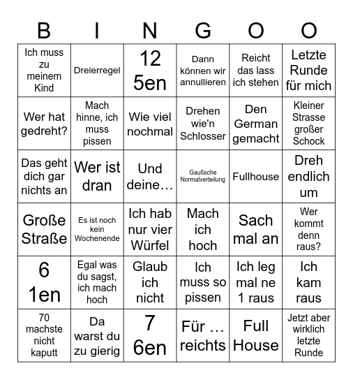 in memoriam simpel Bingo Card