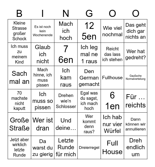 in memoriam simpel Bingo Card