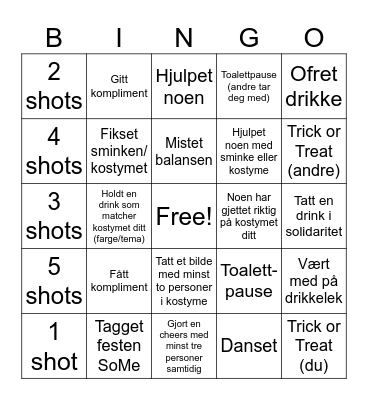 Halloween 2025 Bingo Card