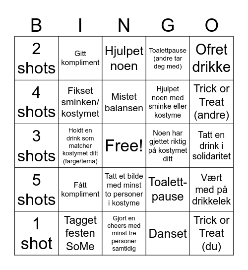 Halloween 2025 Bingo Card
