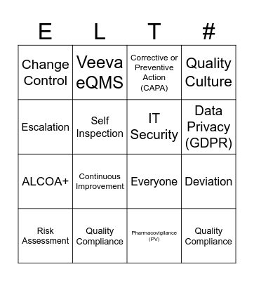 2025 GxP Refresher Bingo Card