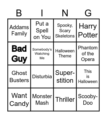 Halloween Bingo Card