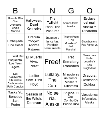 HALLOWEEN OLÍMPICO Bingo Card