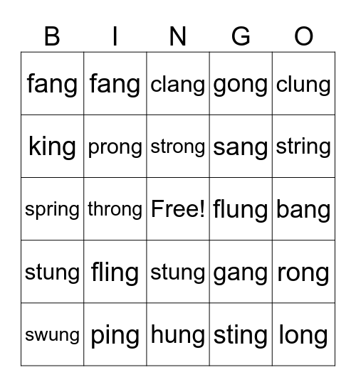 GLUED SOUNDS Bingo Card