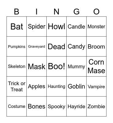 Halloween Bingo Card